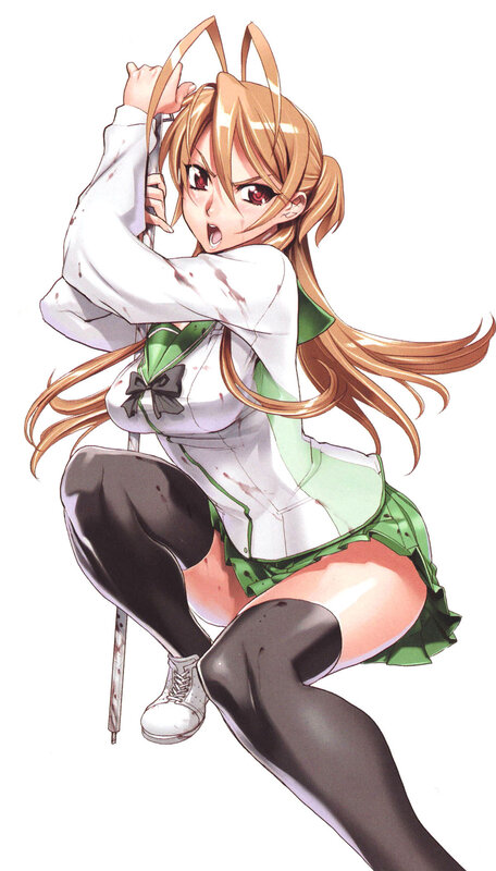 anime girl with blood-stained clothes