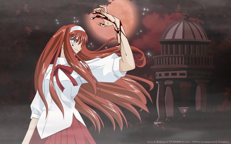 Anime girl with bloodied hand