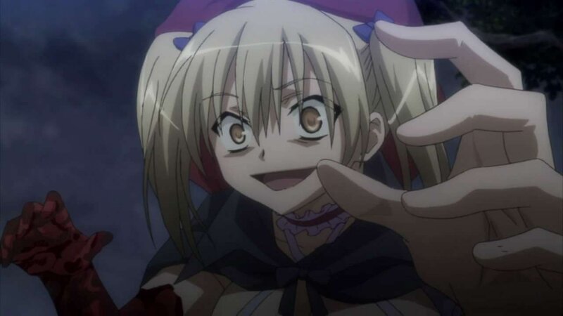 anime girl with bloodied hand