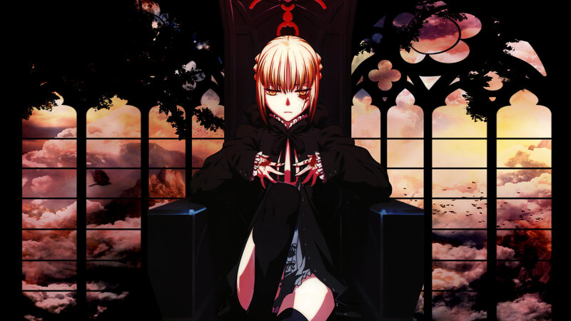 anime girl with bloodied hands