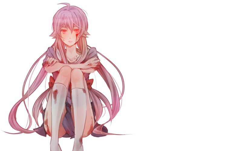 anime girl with bloodstains
