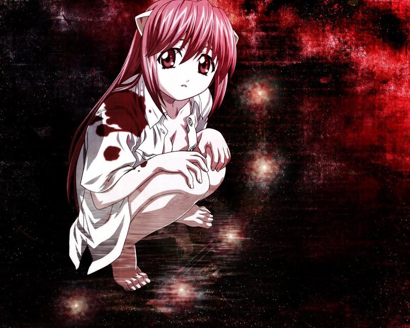 Anime girl with bloodstains
