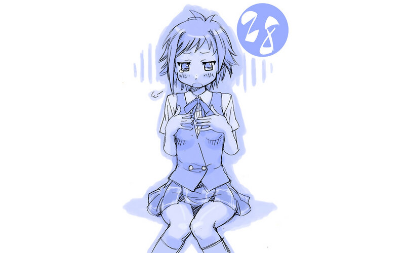 anime girl with blue aura