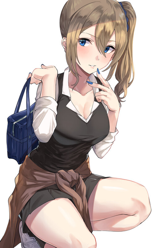 Anime Girl with Blue Bag
