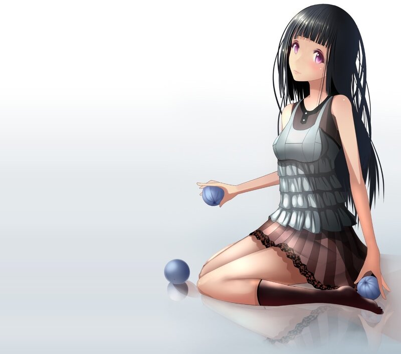 Anime Girl with Blue Balls