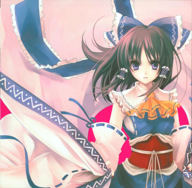 anime girl with blue bow