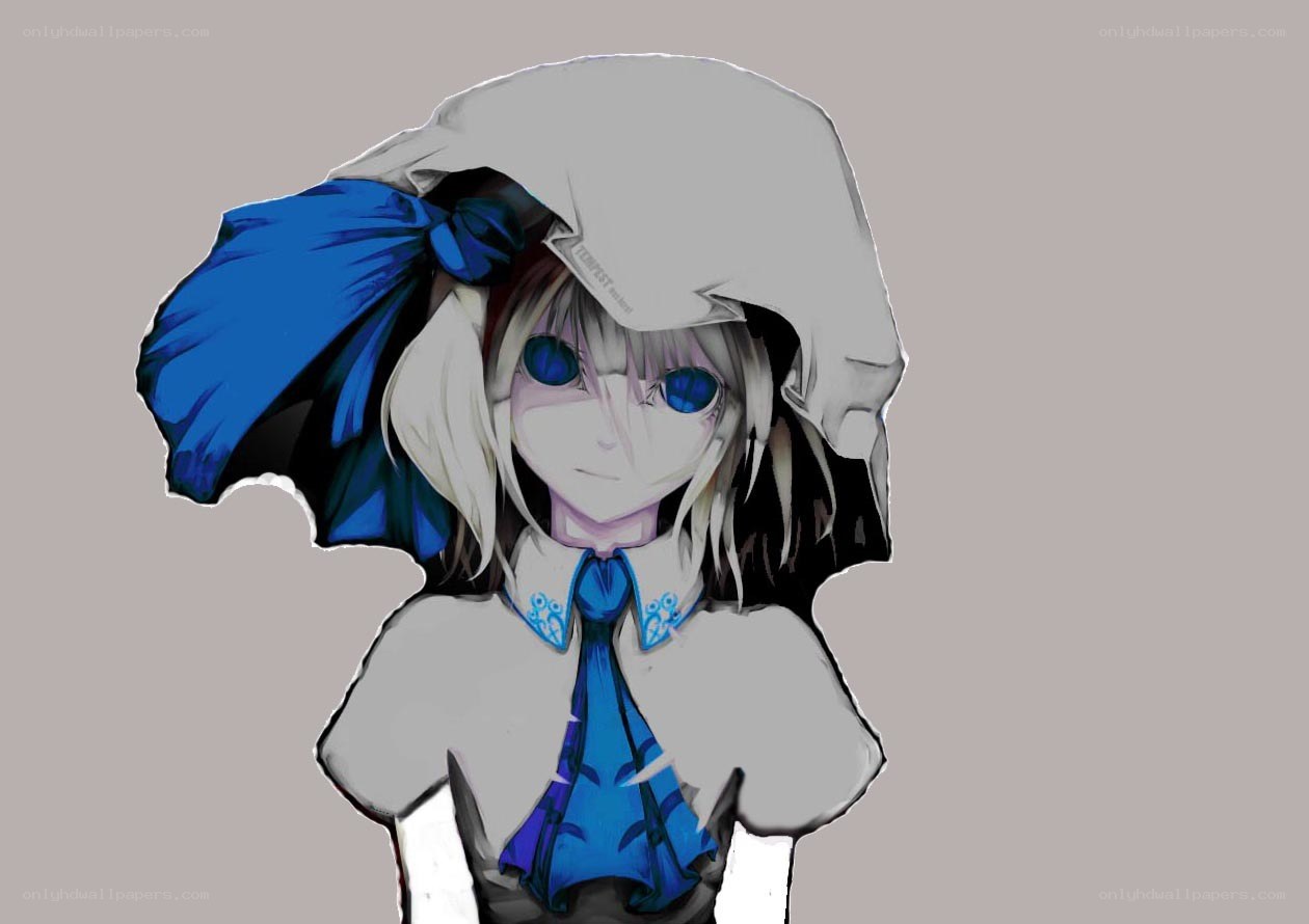 anime girl with blue bow