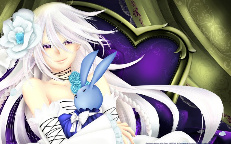 Anime girl with blue bunny