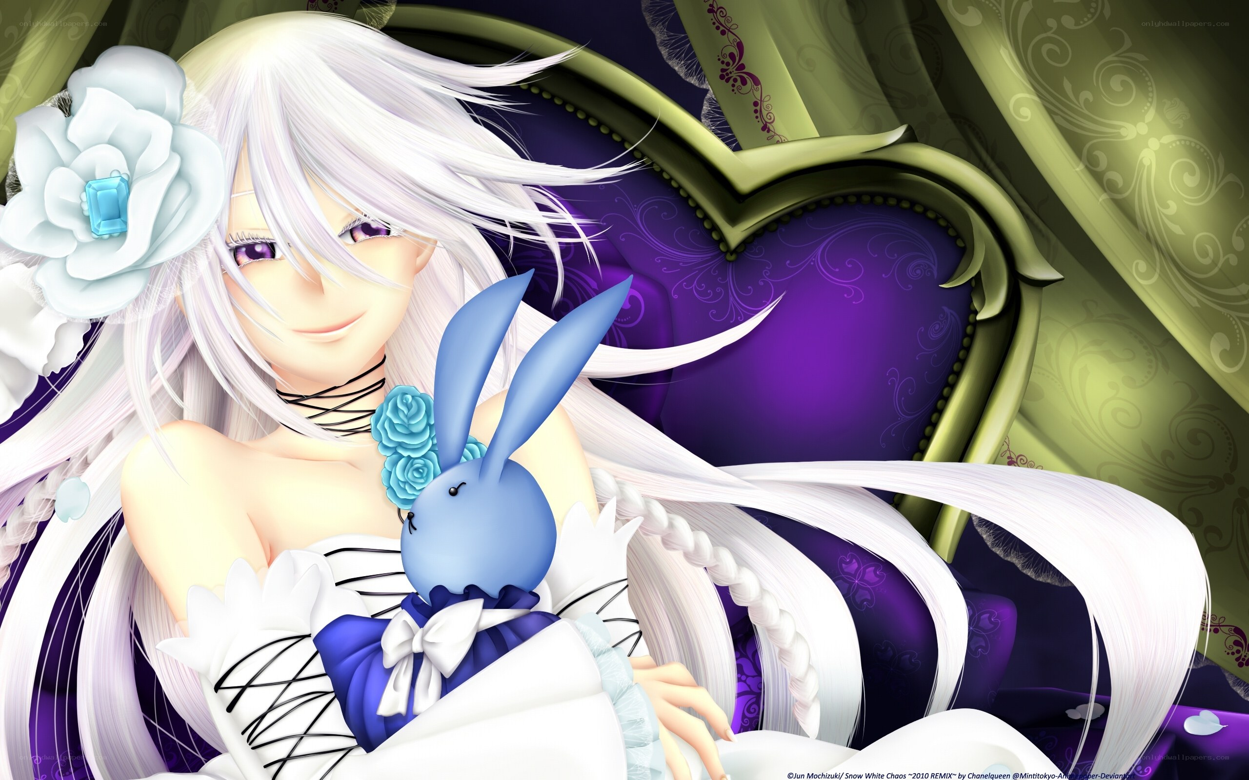 Anime girl with blue bunny