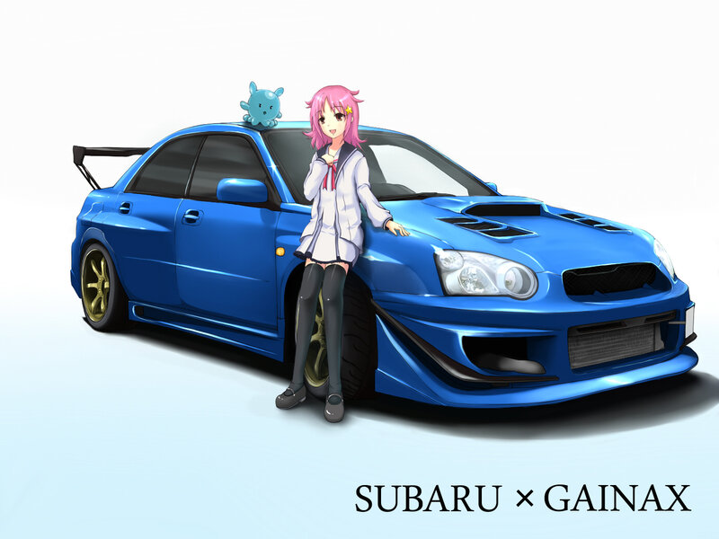 Anime Girl with Blue Car — Calm