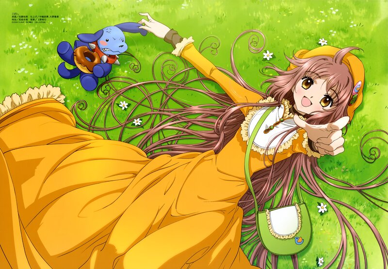 Anime girl with blue creature