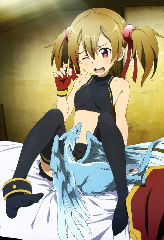 Anime girl with blue creature