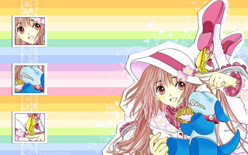 Anime girl with blue creature