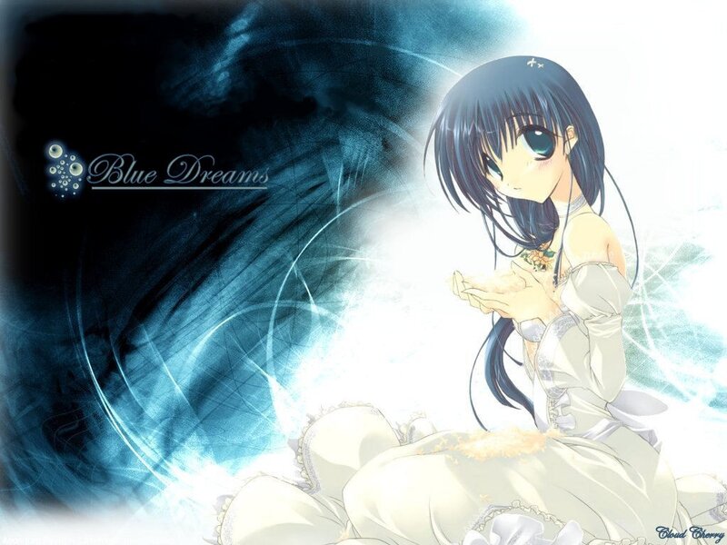 Anime girl with blue dreams
