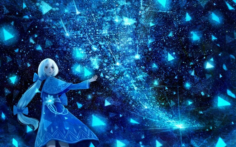 Anime Girl with Blue Dress — Magical, Night