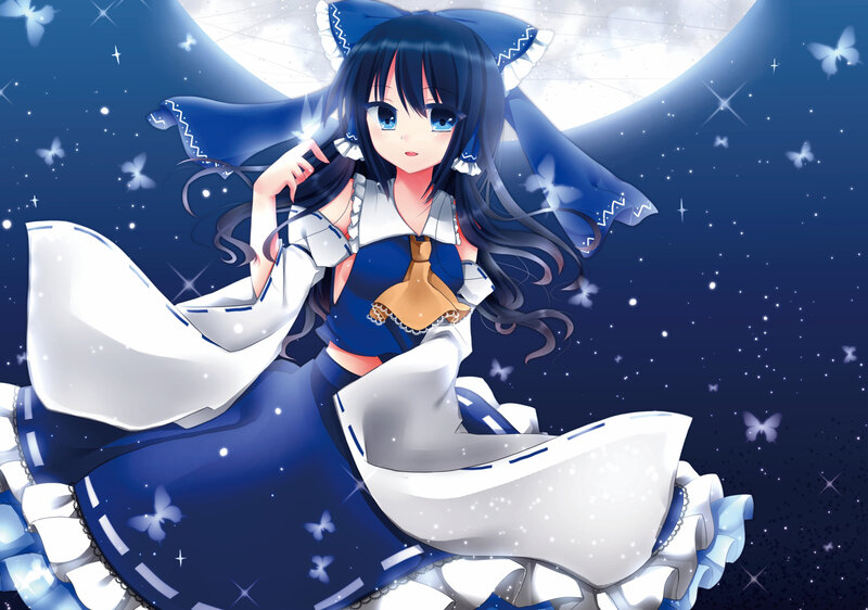 Anime Girl with Blue Dress — Serene, Night