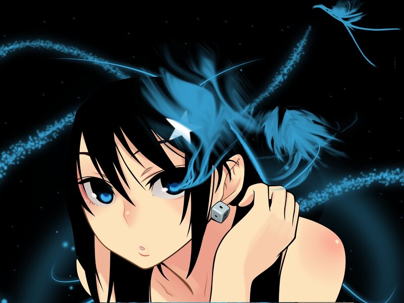anime girl with blue energy