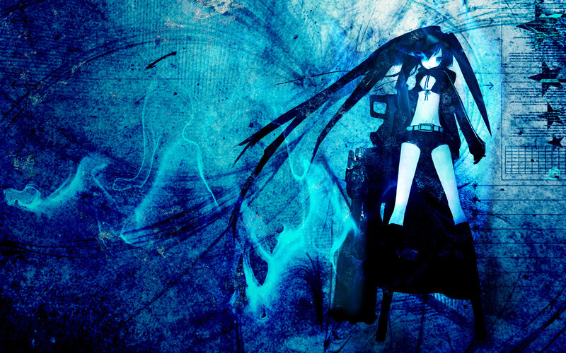 anime girl with blue energy