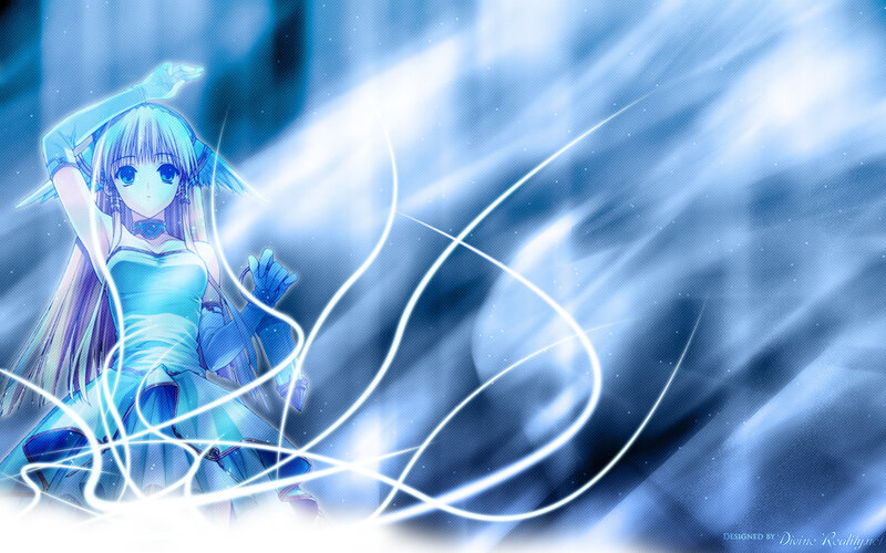 anime girl with blue energy