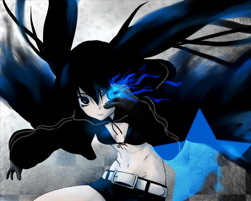 anime girl with blue energy