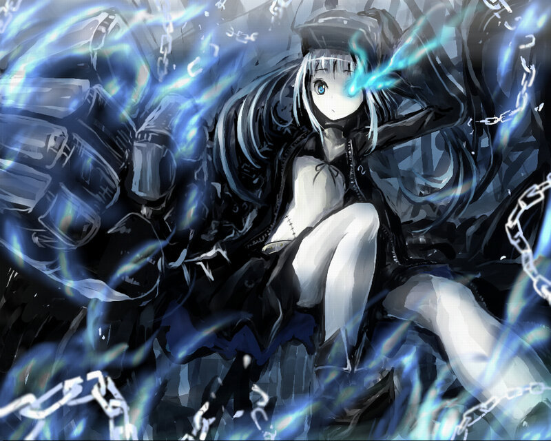 anime girl with blue energy