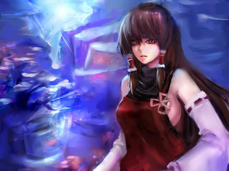 anime girl with blue energy