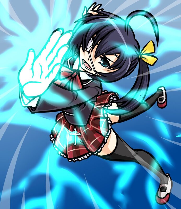 anime girl with blue energy