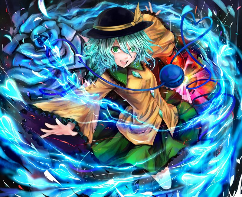 anime girl with blue energy