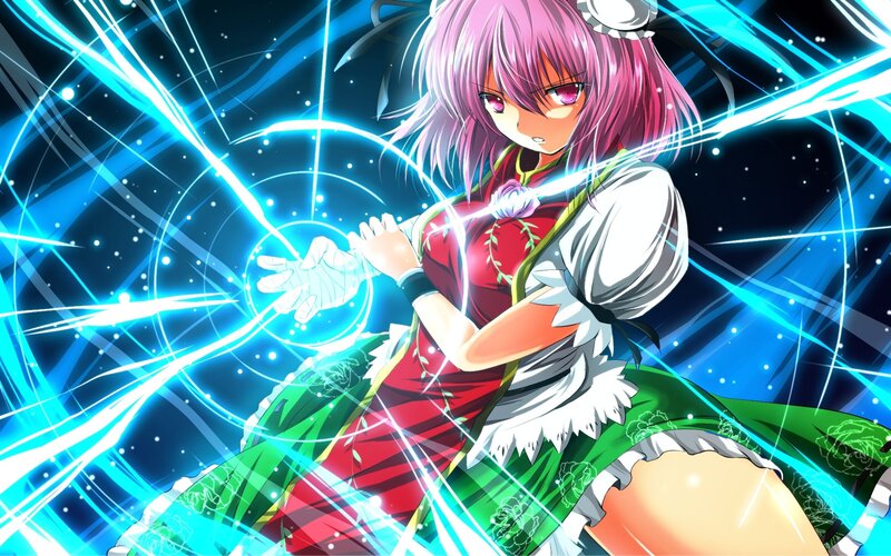 anime girl with blue energy