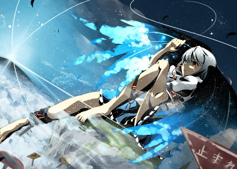 anime girl with blue energy