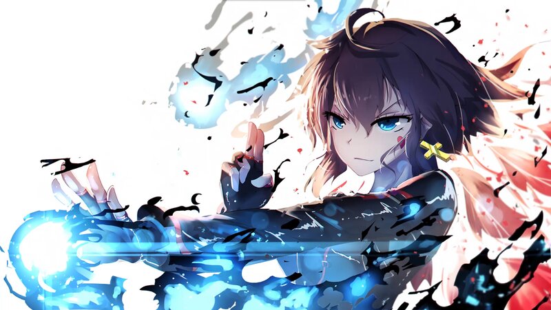 Anime Girl with Blue Energy — Dramatic, Digital Art, Blue Energy