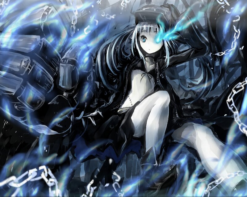 Anime Girl with Blue Energy — Dramatic, Digital Art