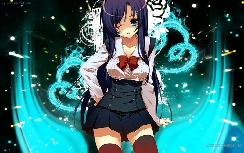 Anime Girl with Blue Energy — Dramatic, Night