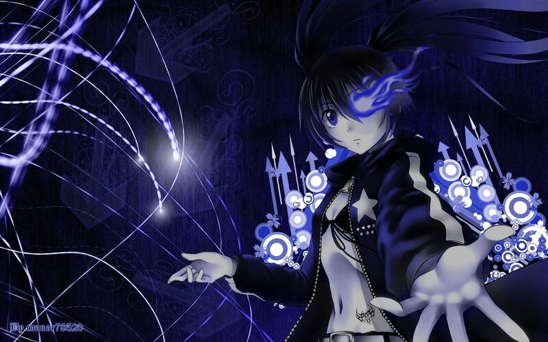 anime girl with blue energy