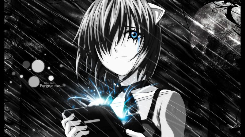 anime girl with blue eye
