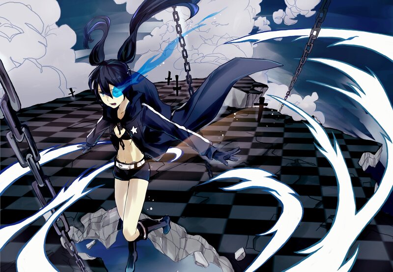 Anime Girl with Blue Eye — Dramatic