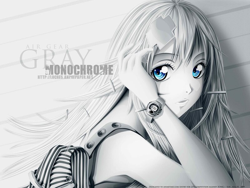 Anime girl with blue eyes