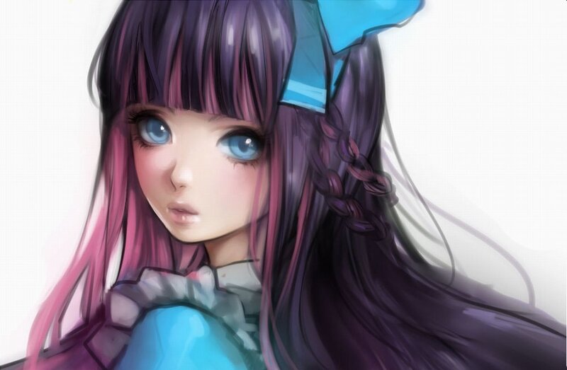 anime girl with blue eyes