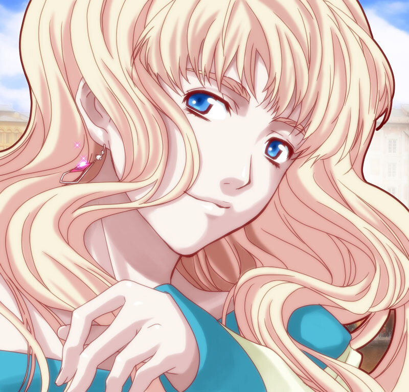 anime girl with blue eyes