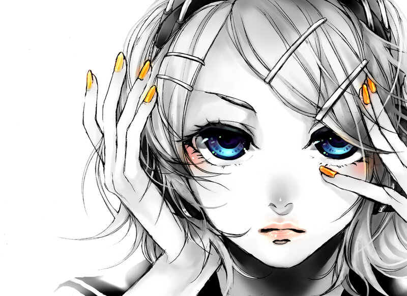 anime girl with blue eyes