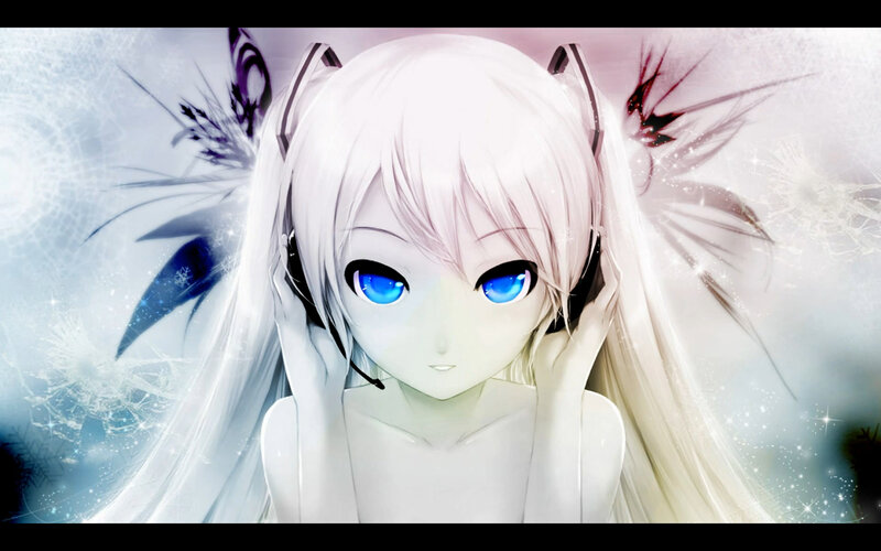 anime girl with blue eyes