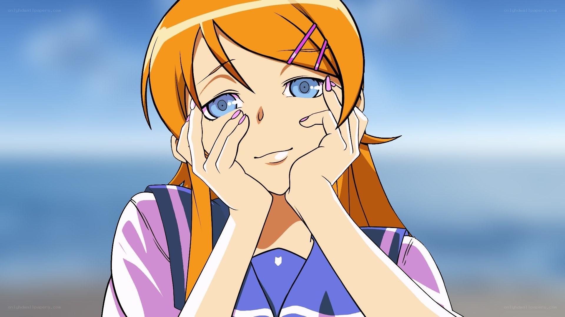 anime girl with blue eyes