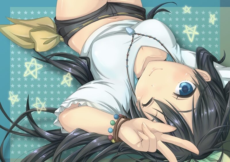 Anime girl with blue eyes