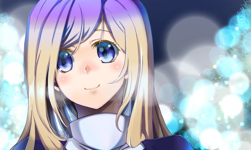 anime girl with blue eyes
