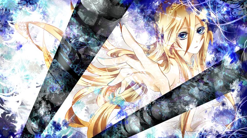anime girl with blue eyes