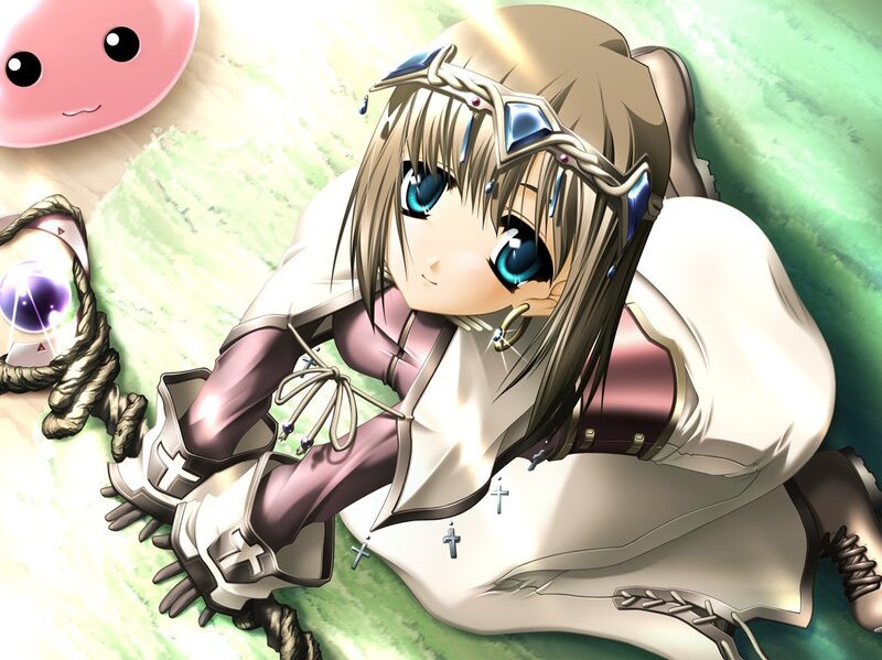 anime girl with blue eyes