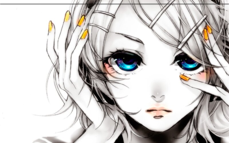 anime girl with blue eyes