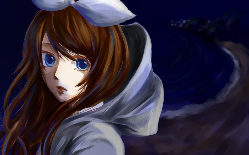 anime girl with blue eyes