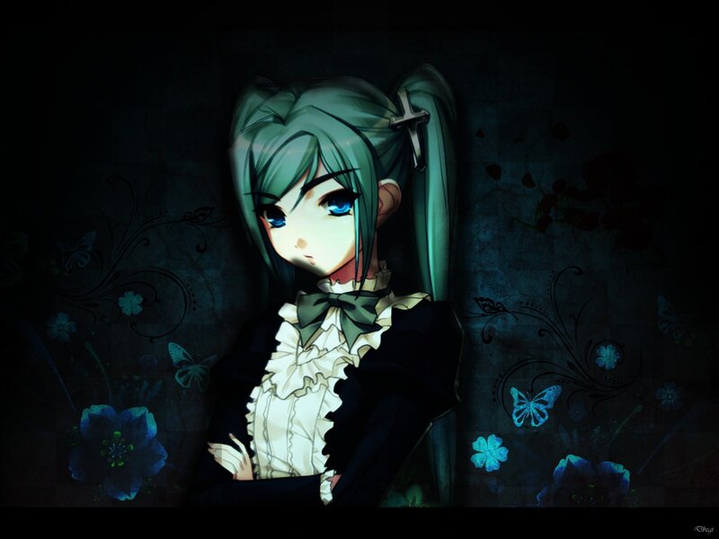anime girl with blue eyes