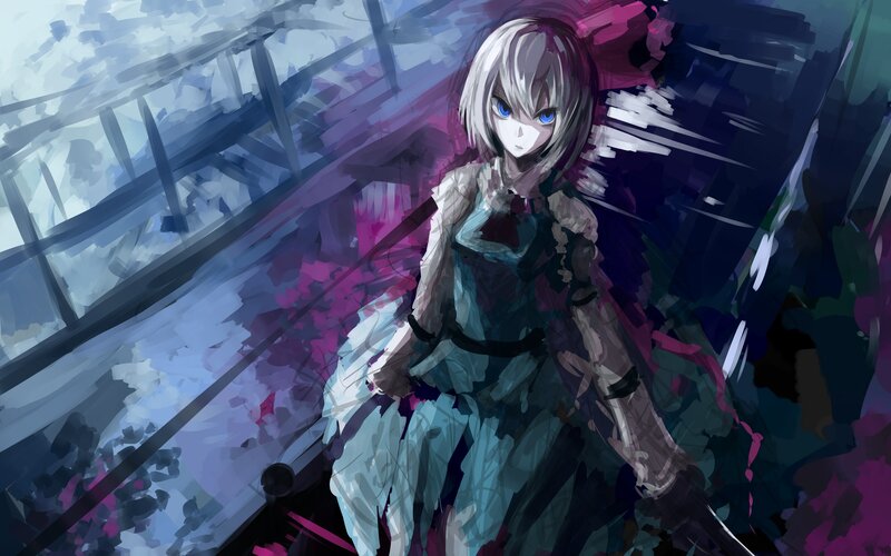 anime girl with blue eyes